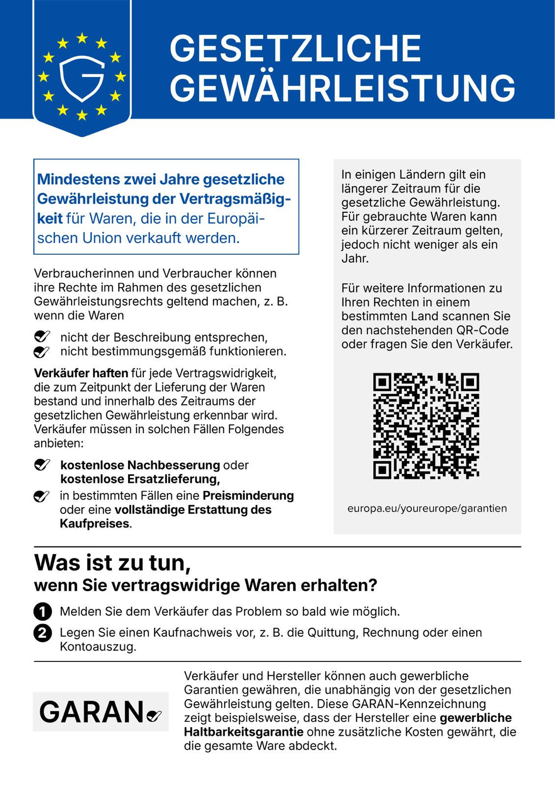 Magic Stone Hamster - Gesetzliche Gewährleistung